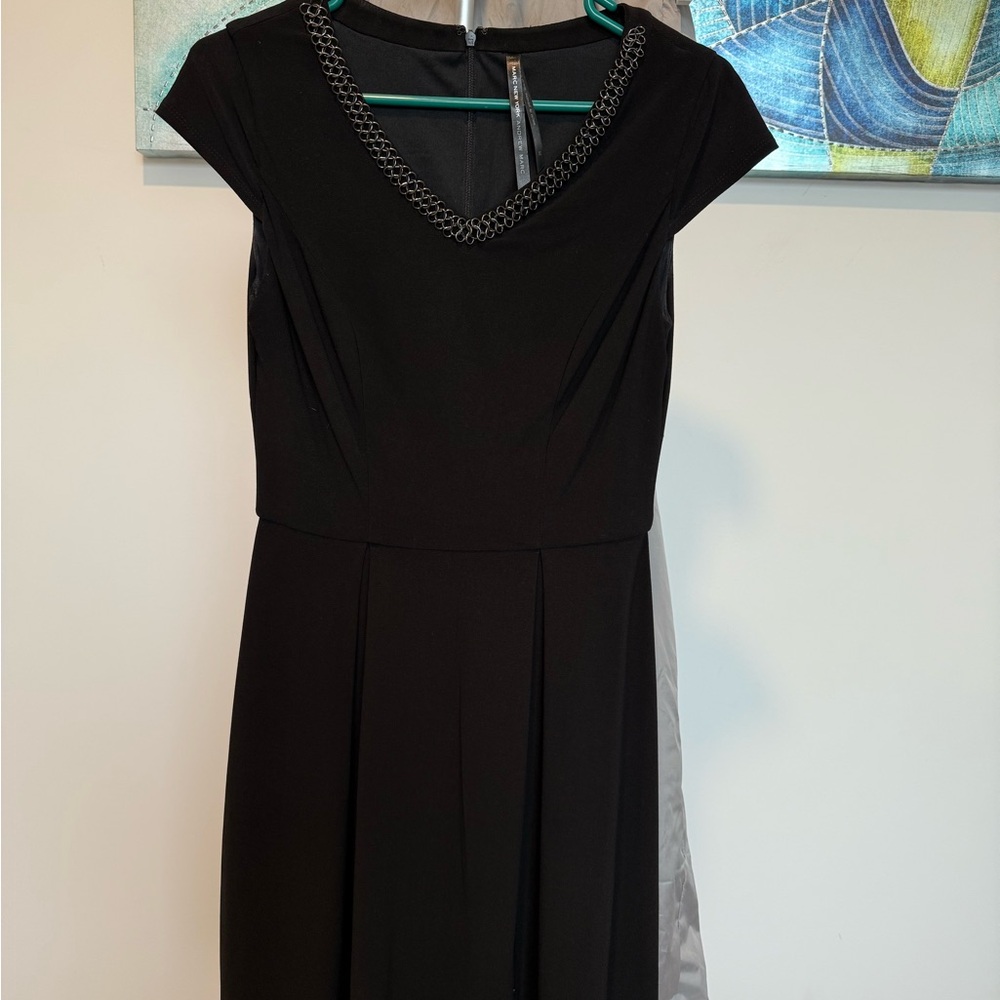 Andrew Marc Black Dress with Chain Detail